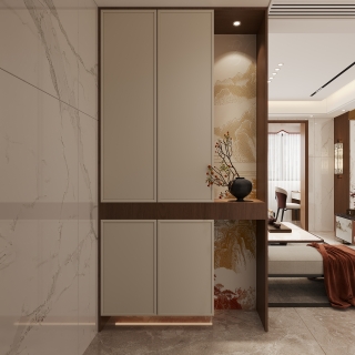 新中式入户鞋柜