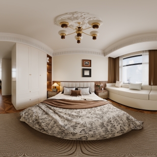 现代中古主卧全景