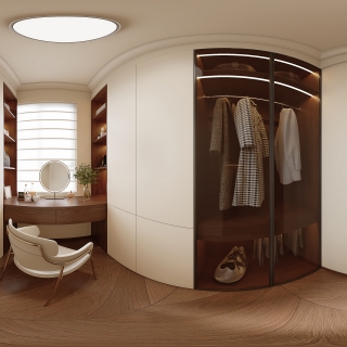 中古风主卧衣帽间360