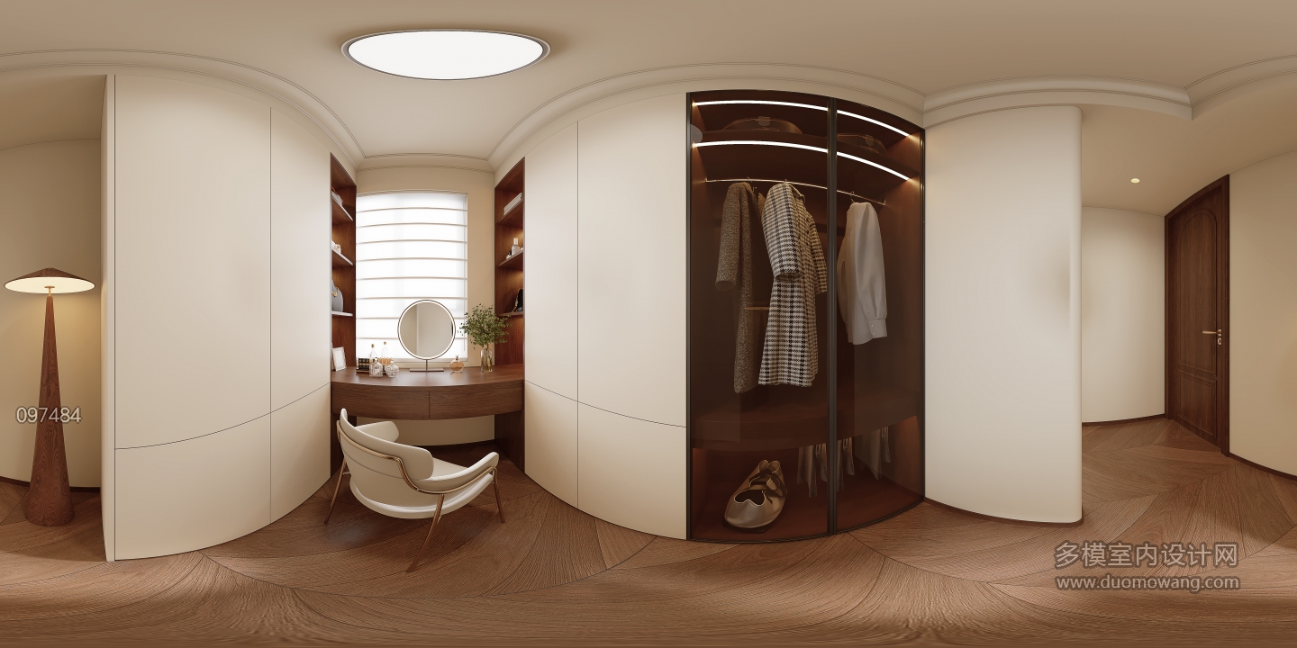 中古风主卧衣帽间360