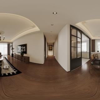 现代中古客厅全景