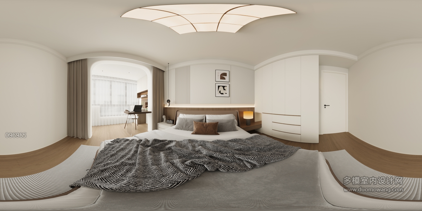 现代轻奢主卧全景