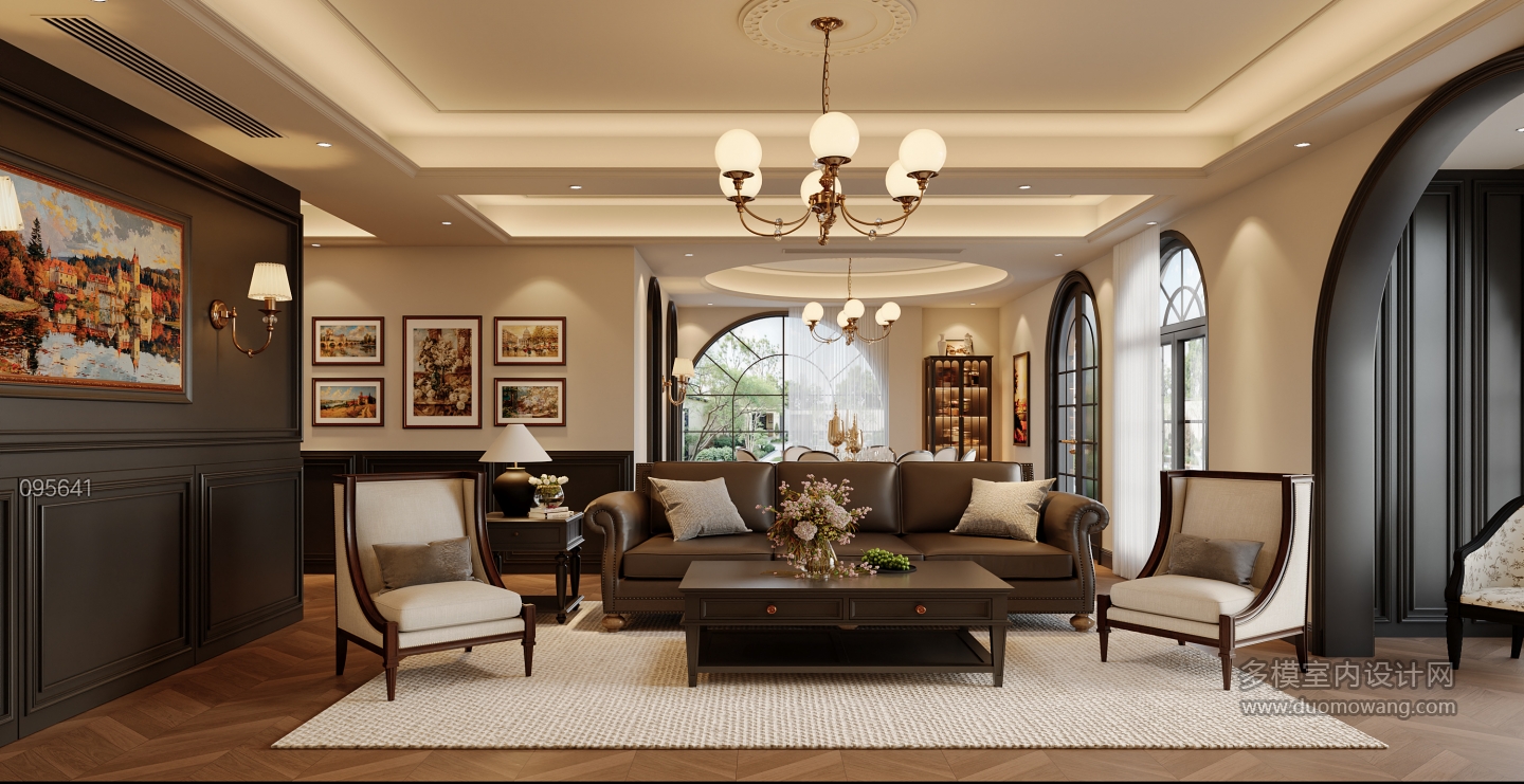 法式复古 1楼 沙发背景静态