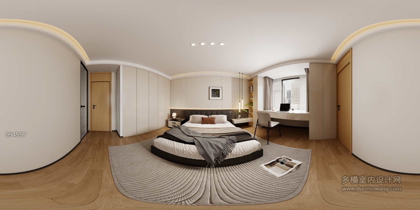 现代卧室全景