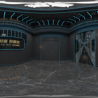 现代KTV大厅全景