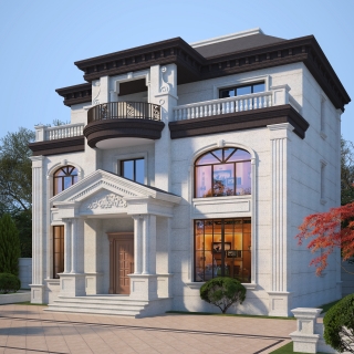 908伯爵米黄别墅透视