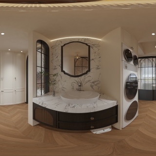 现代 中古风 公区 全景