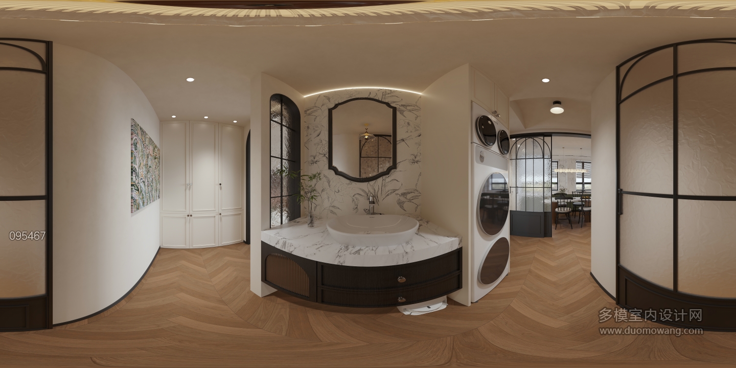 现代 中古风 公区 全景