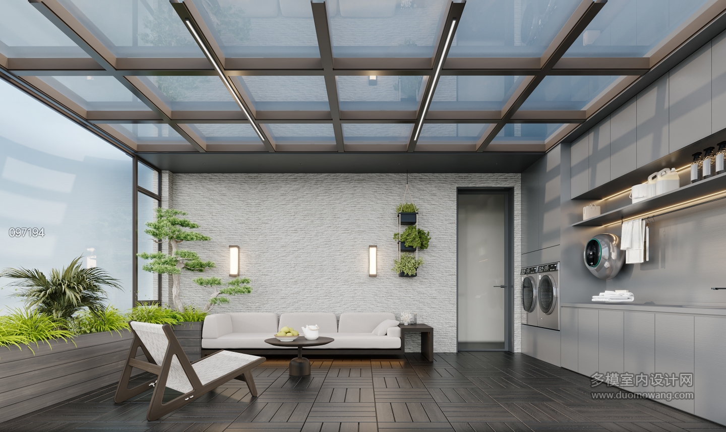 现代轻奢洗衣区特写