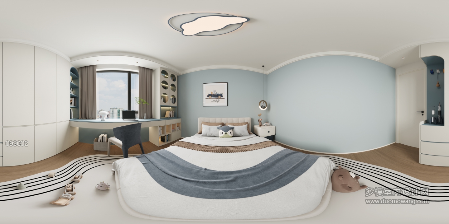 现代儿童房01全景