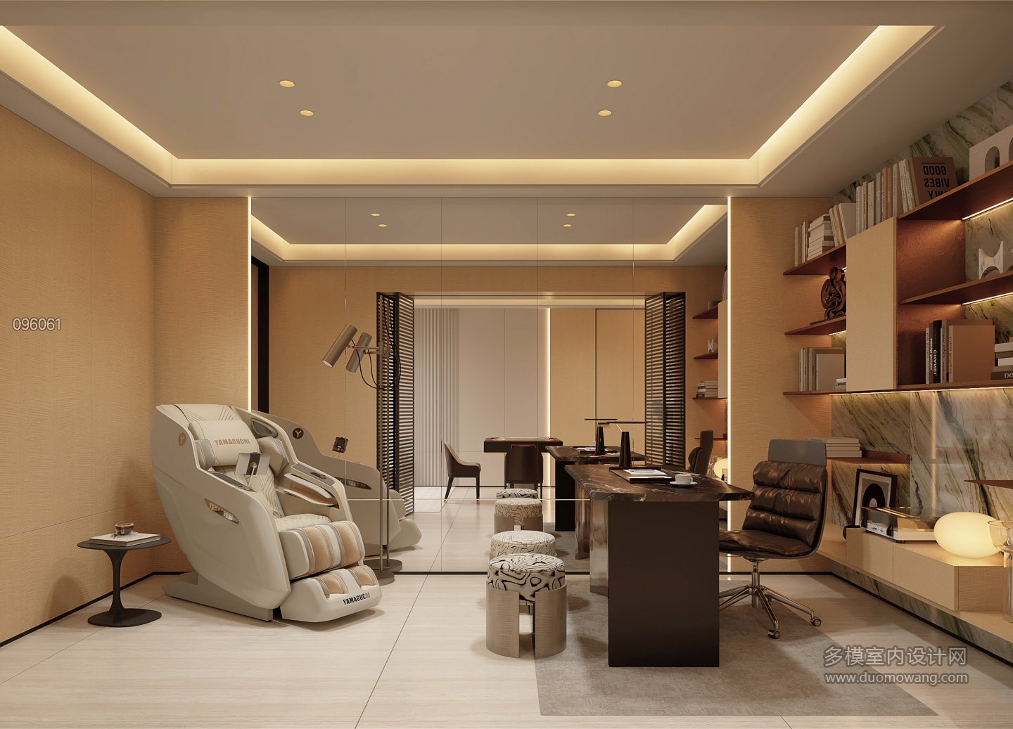 现代负一楼书房