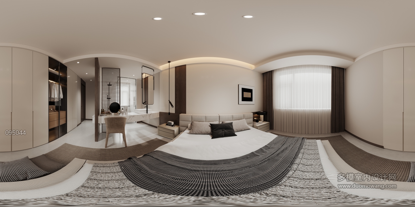 现代主卧全景