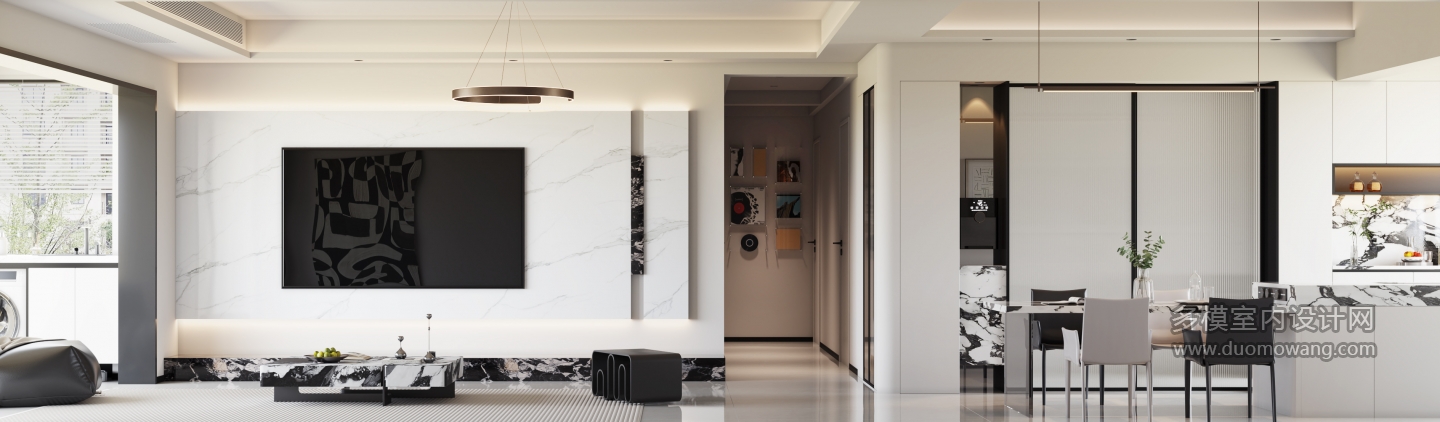 现代客厅电视面