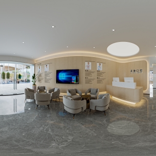 现代牙科诊所一层大厅