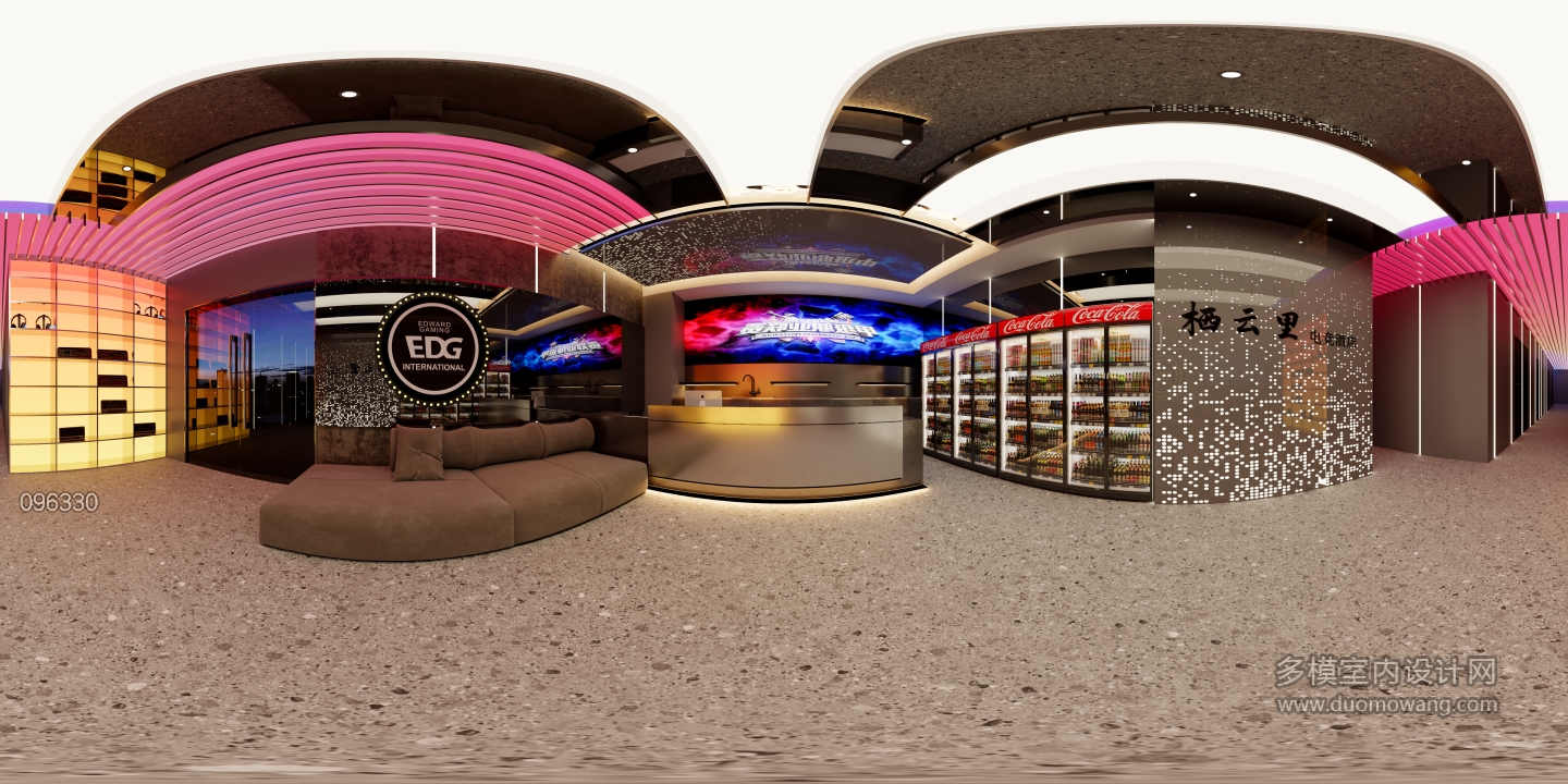 电竞酒店大厅全景