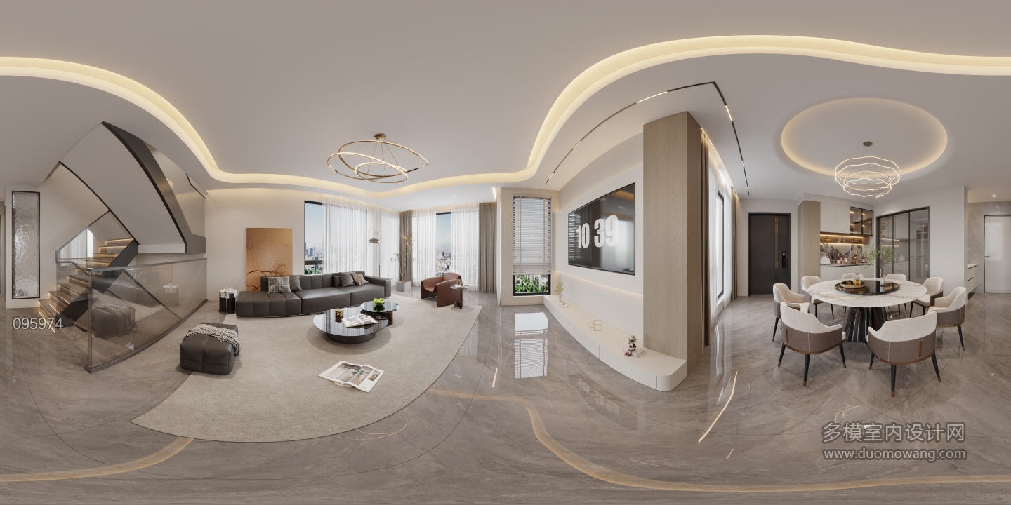 现代客餐厅全景