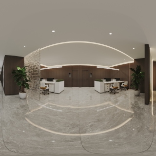 现代办公室办公区全景