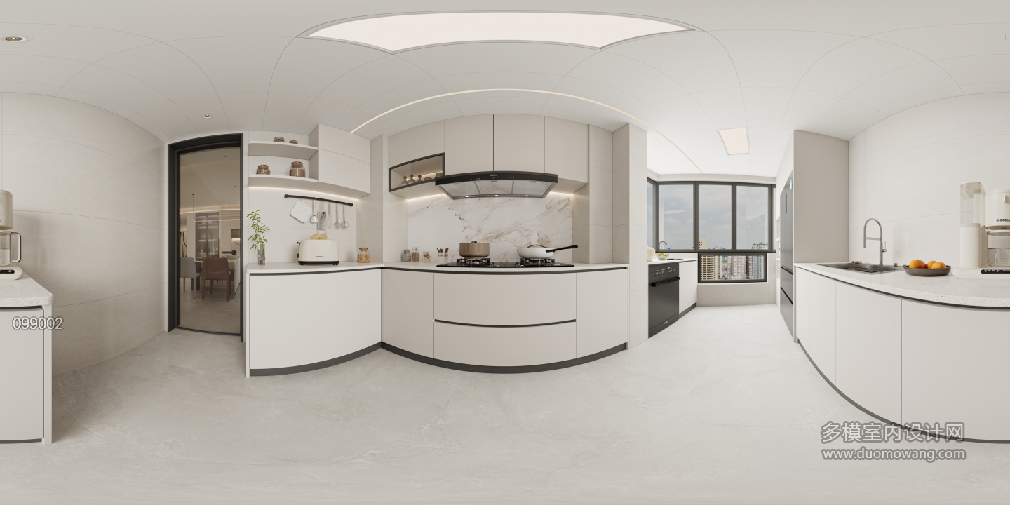 现代厨房全景