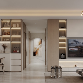 现代客厅电视背景墙