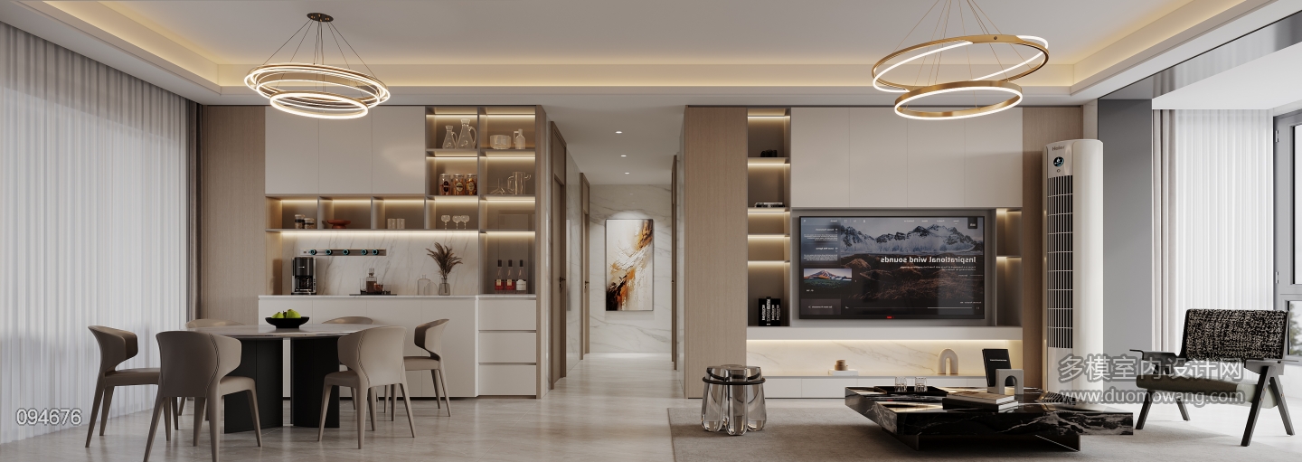 现代客厅电视背景墙