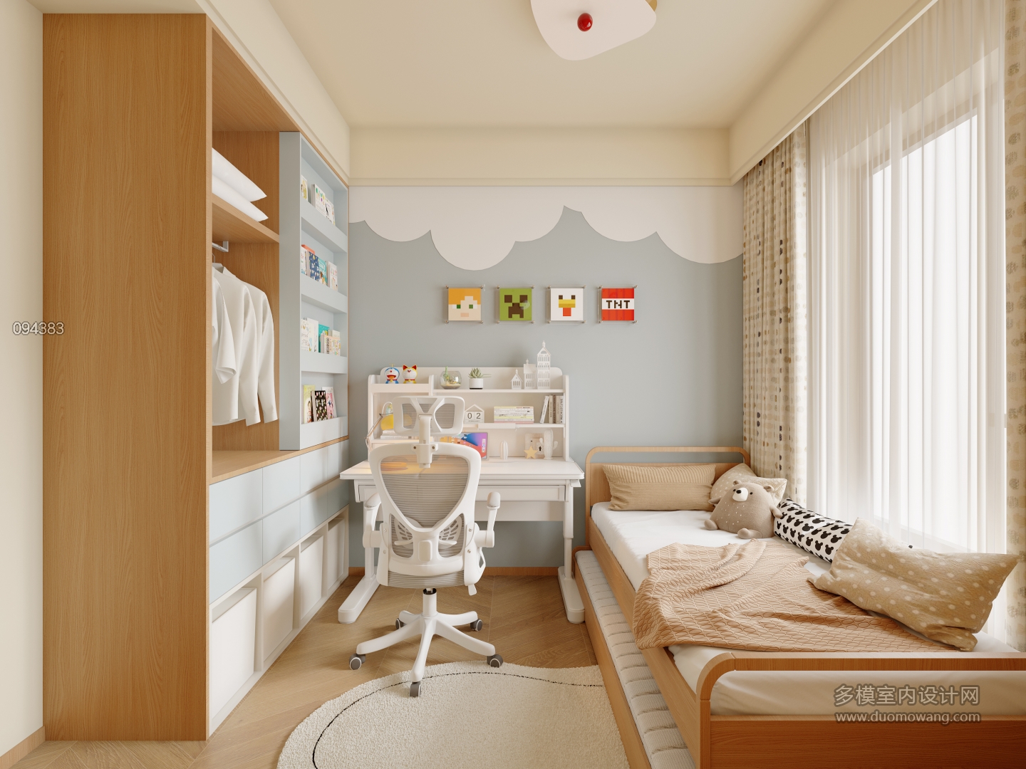 现代儿童房特写