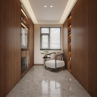 新中式衣帽间特写