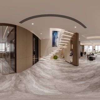 现代餐厅区全景