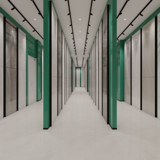 现代瓷砖展示区特写