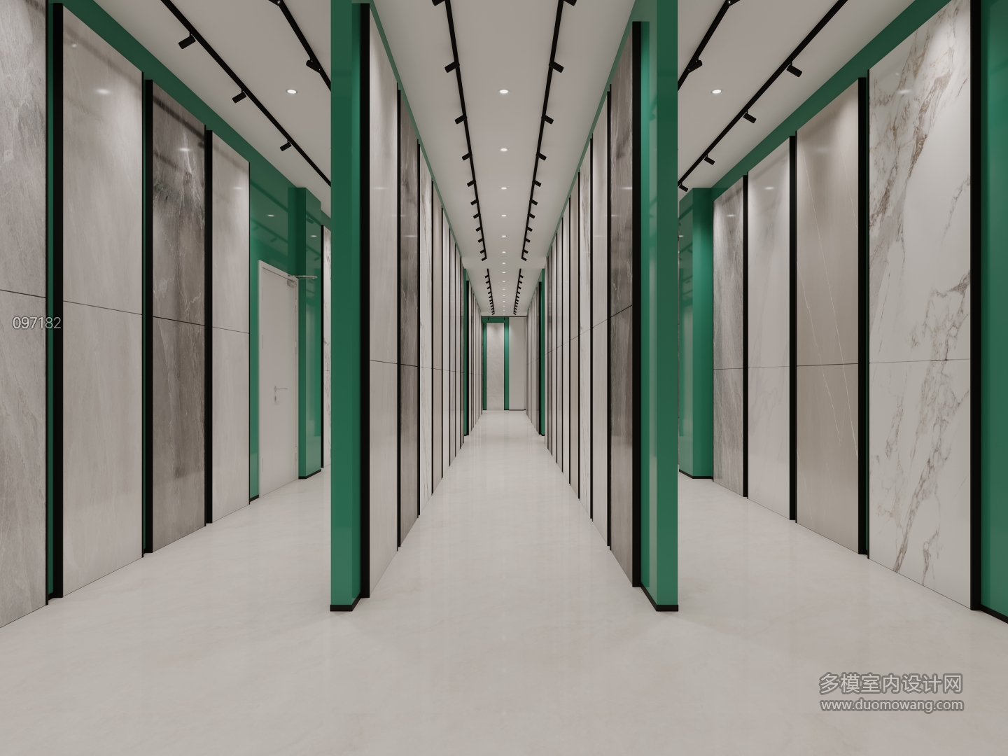 现代瓷砖展示区特写