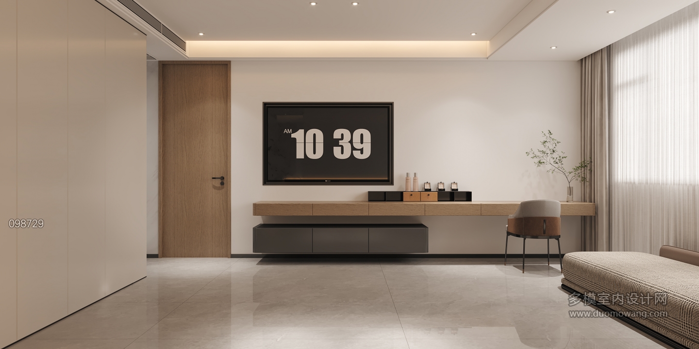 四楼主卧电视墙