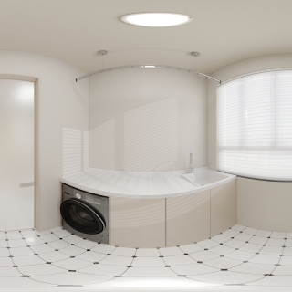 现代奶油洗衣区