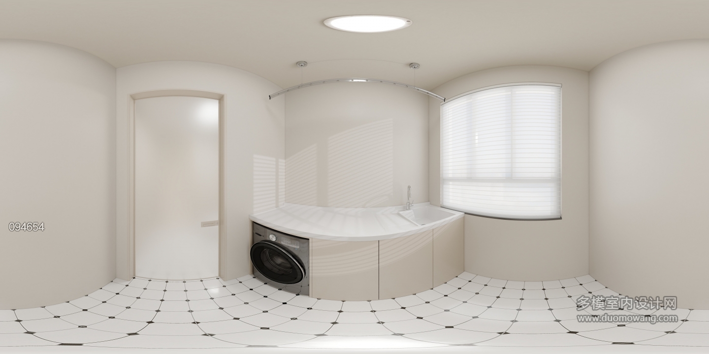 现代奶油洗衣区