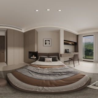 现代二楼次卧全景