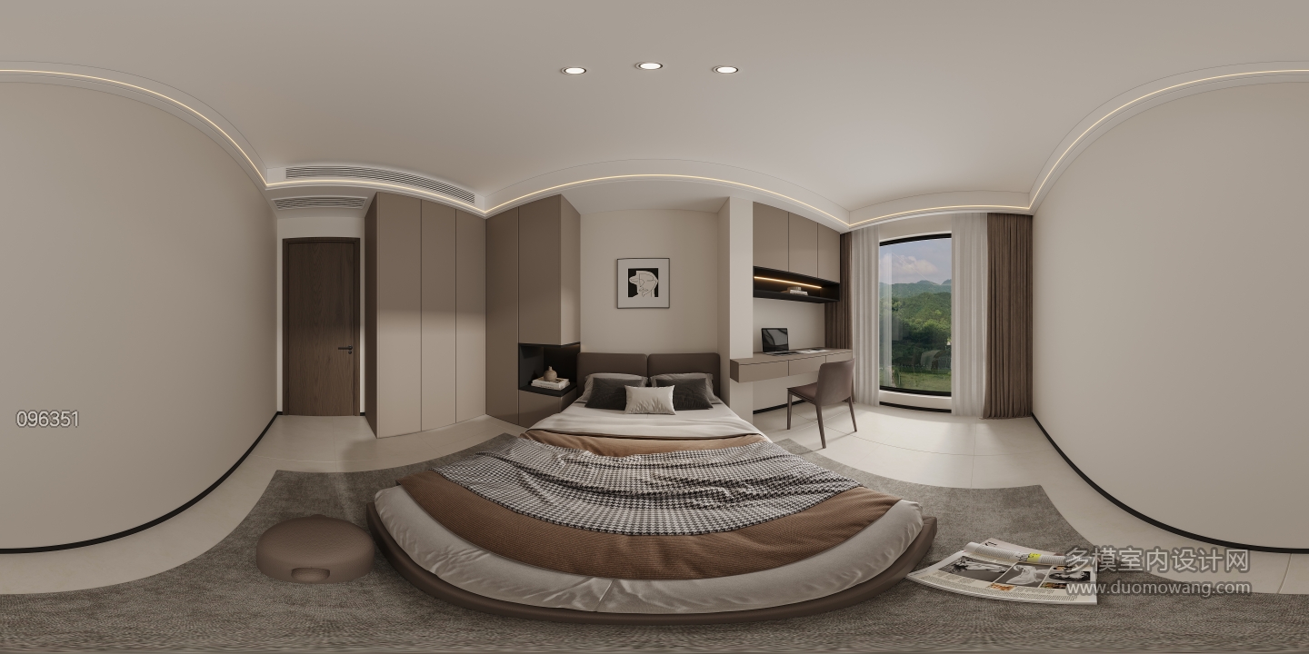 现代二楼次卧全景