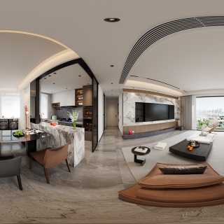 现代客餐厅全景