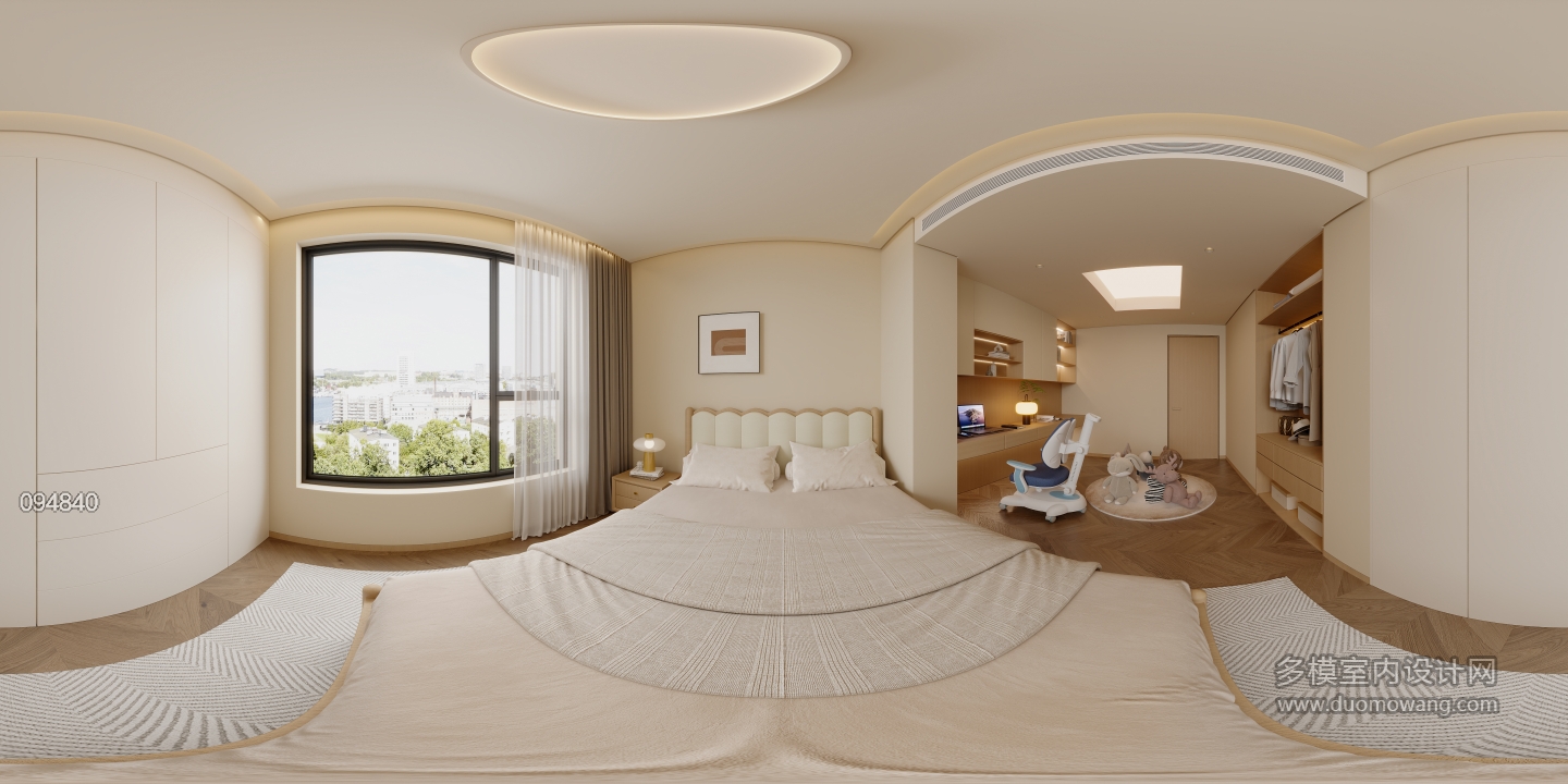 现代次卧一全景