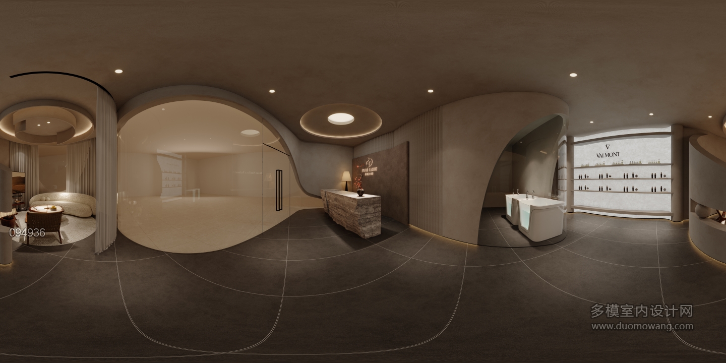 现代美容院前台全景