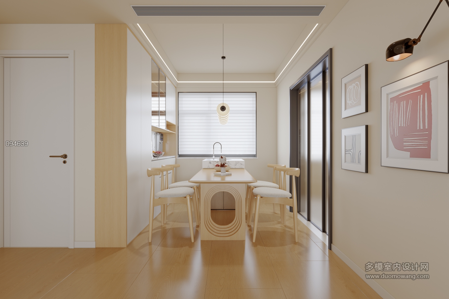 现代奶油原木餐厅