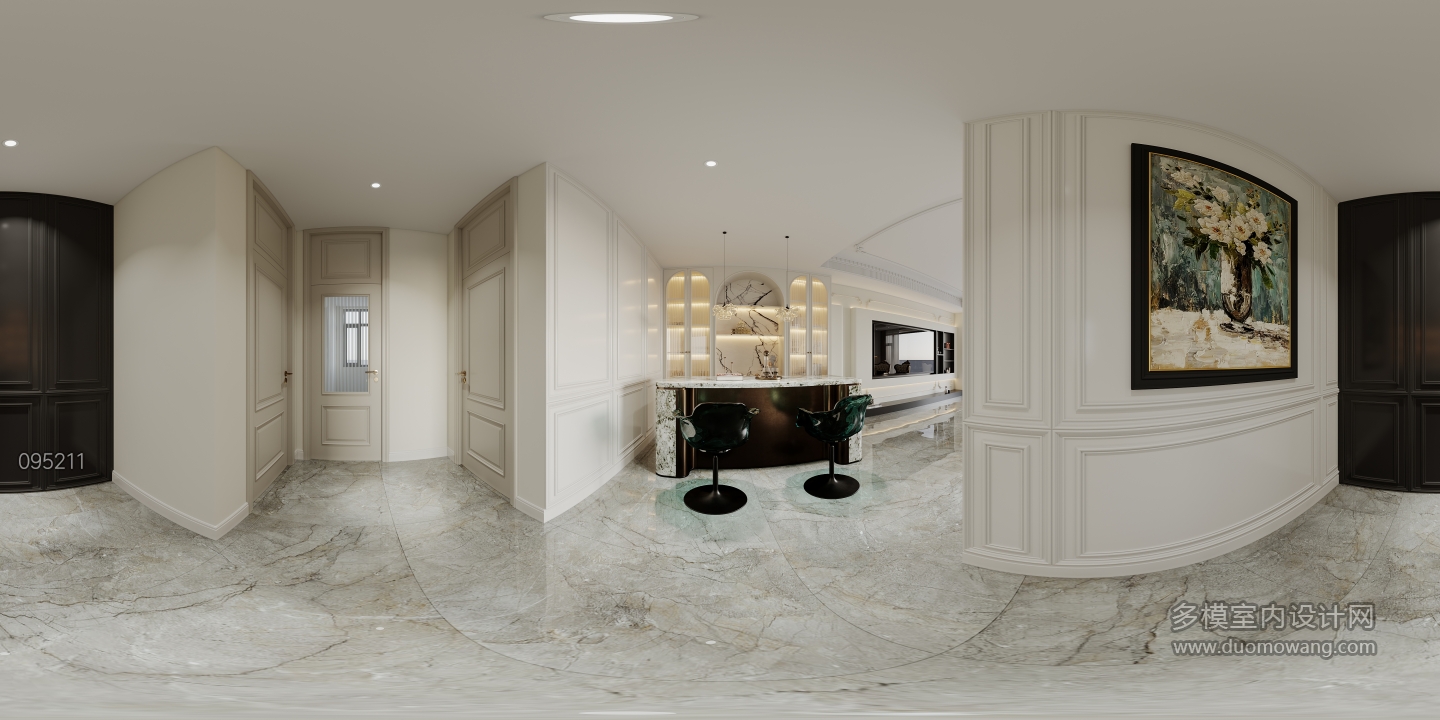 法式二层酒吧区全景