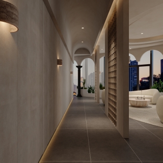 现代美容院过道