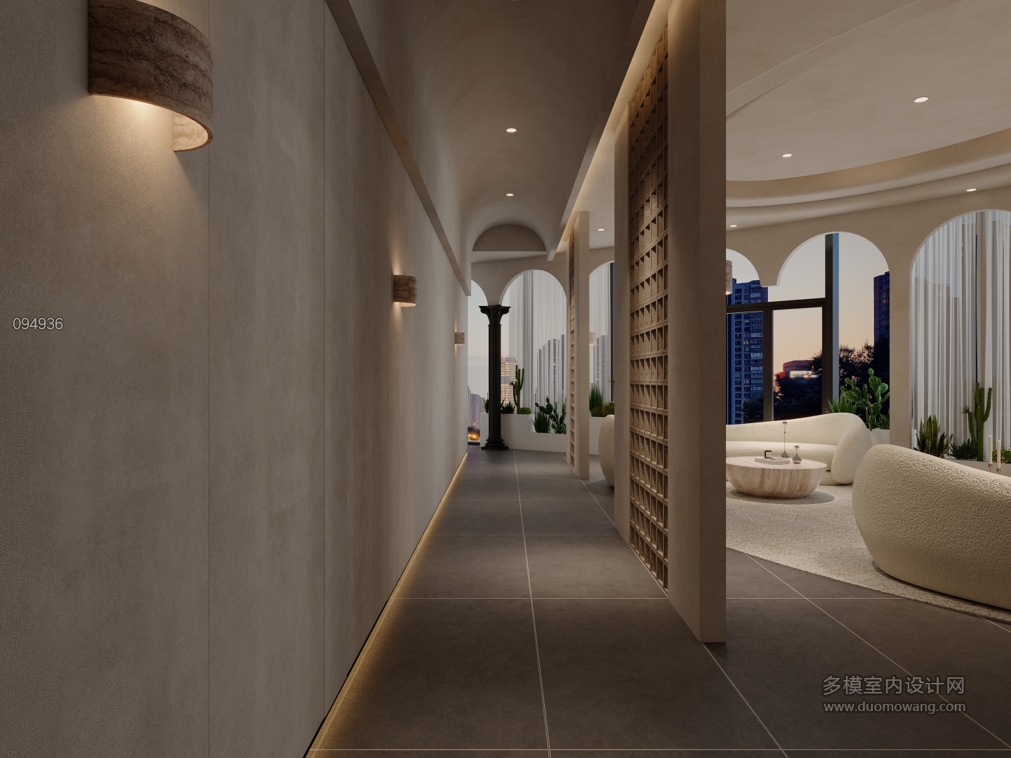 现代美容院过道