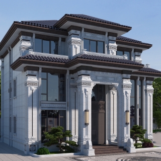 902山青石别墅透视