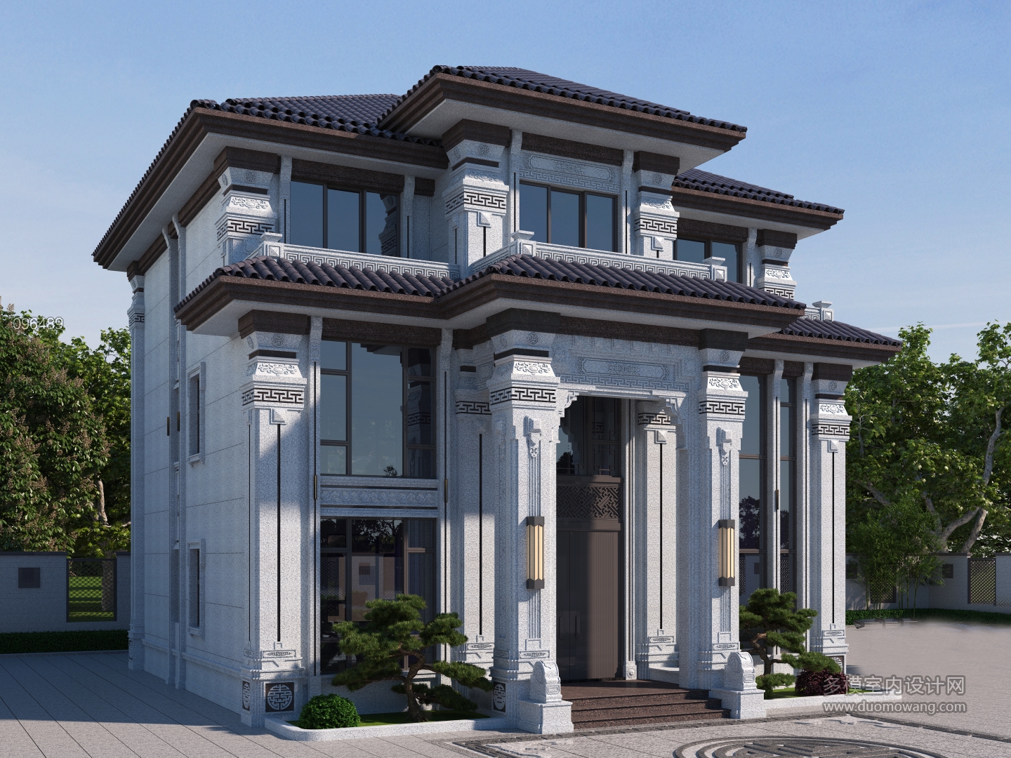 902山青石别墅透视