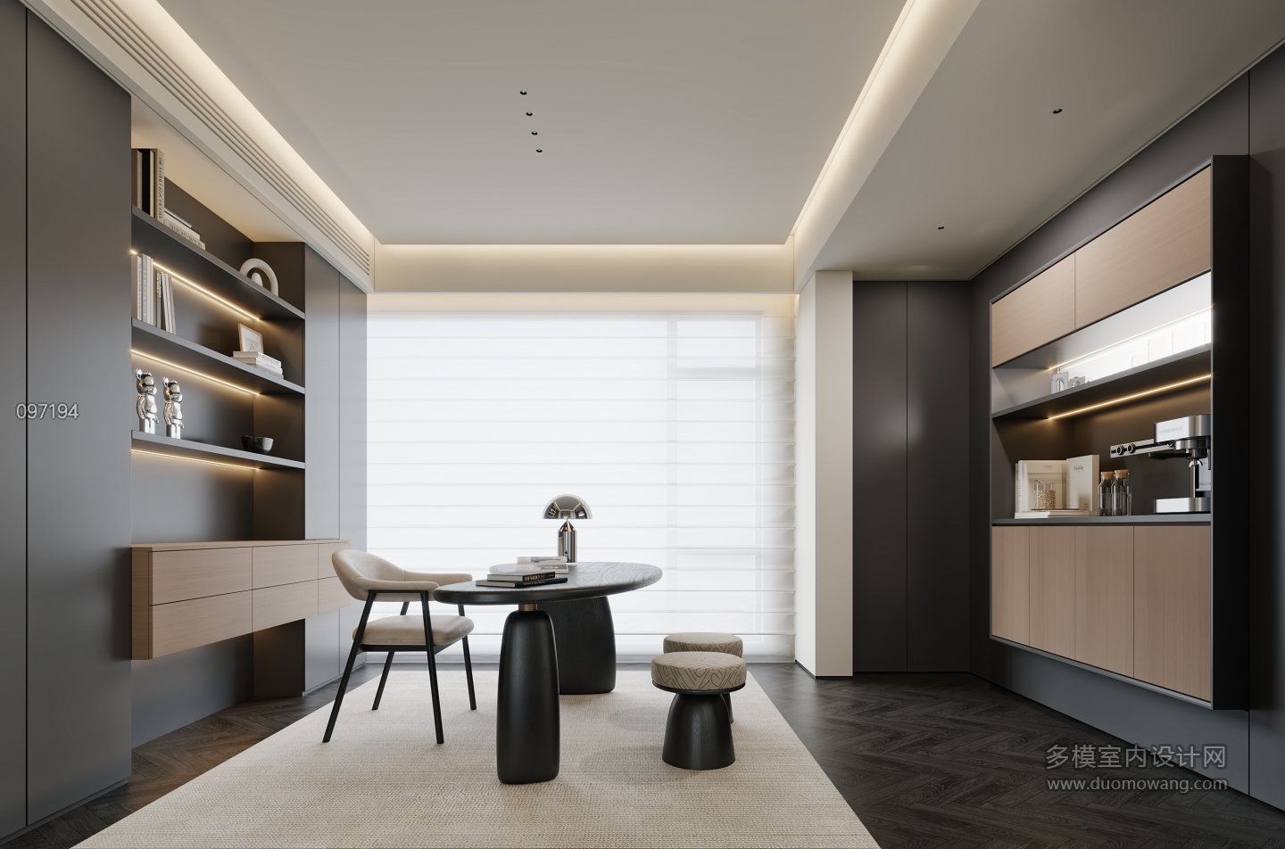 现代轻奢书房特写