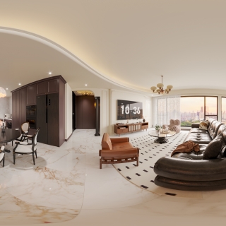 现代客餐厅全景