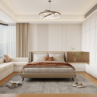 现代主卧特写