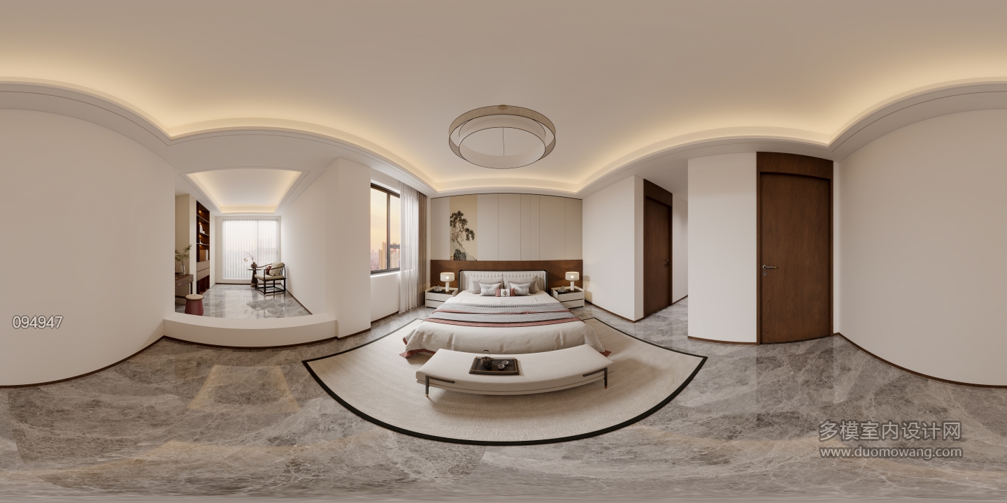 新中式主卧全景