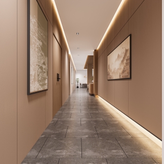 现代餐馆过道静态1