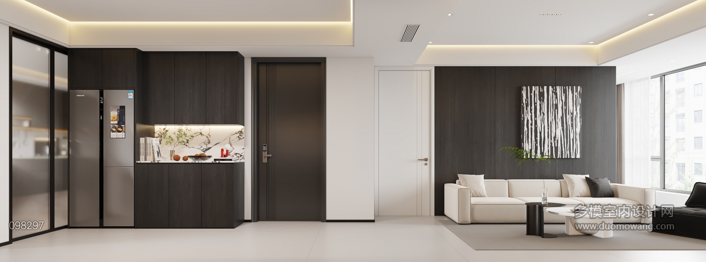 现代极简-沙发墙静态