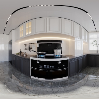 法式一层厨房全景